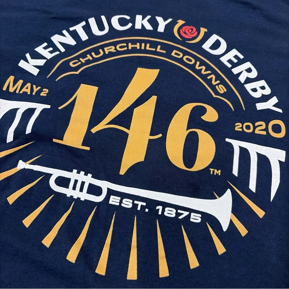 Kentucky Derby Navy XL Crew Neck Short Sleeve T-Shirt - Picture 7 of 9